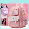 Stylish Cartoon Pattern Large Capacity School Backpack For 3-6 Grade Students