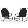 VidaXL Chaises longues à bascule 2 pcs Noir Acier et textilène 318140
