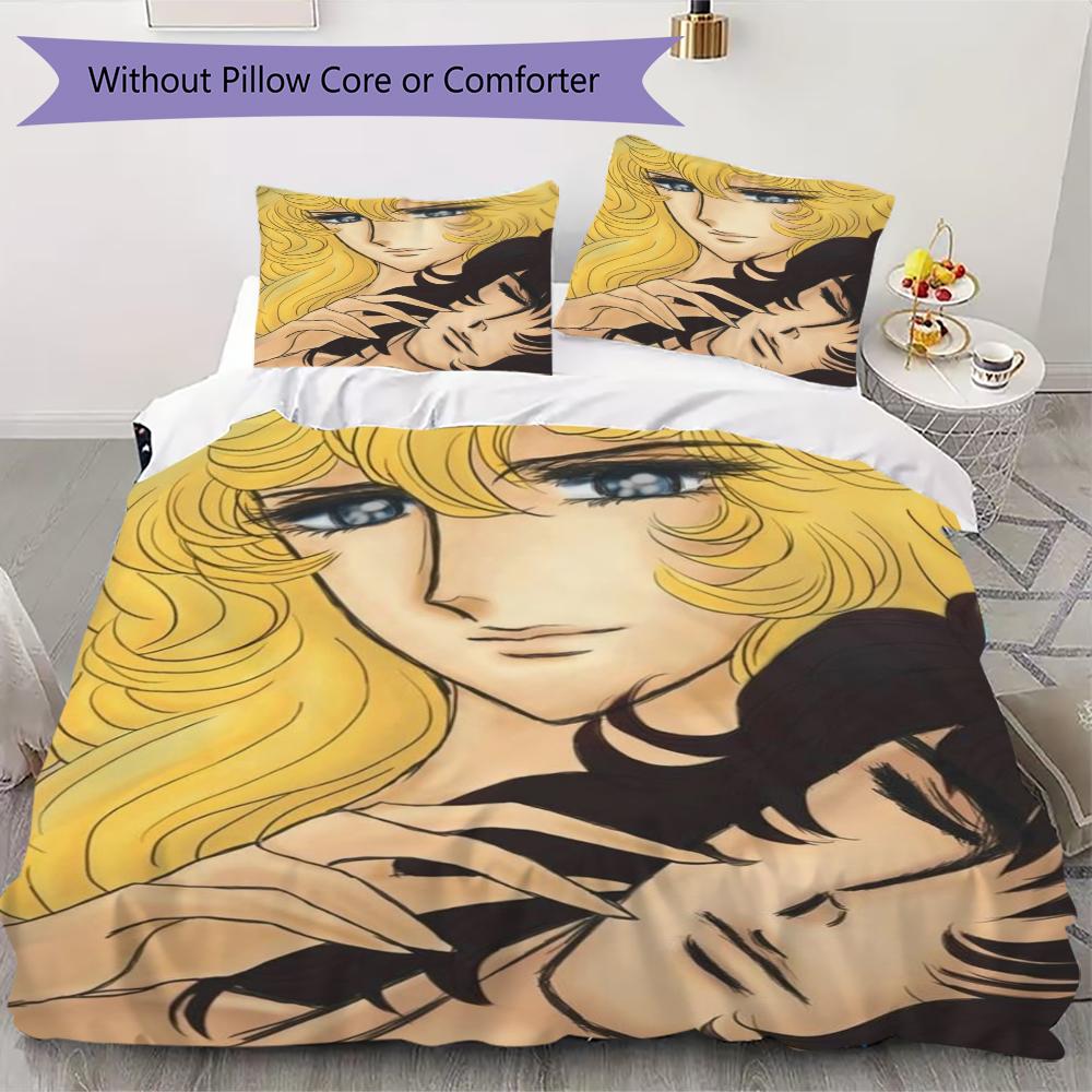 Versailles Rose Love Pattern Bedding uilt Set uilt Cover Pillowcase Home Decoration Birthday Gift (1 * duvet cover + 2 * pillowcase without core)237