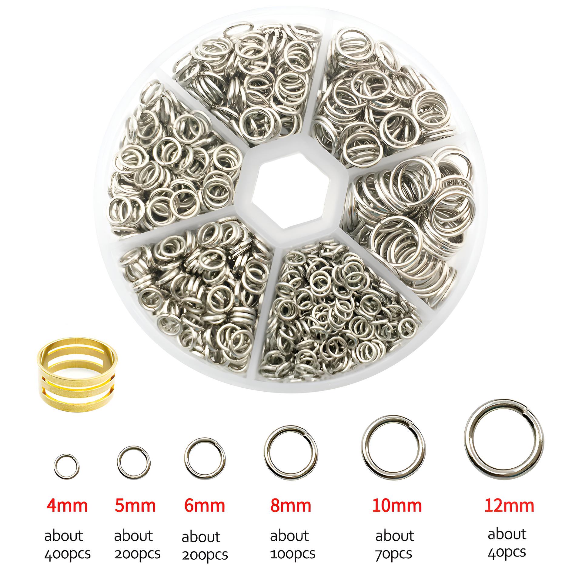 

Multicolor Iron Jump Rings Set - 6 Compartments with Opener for DIY Jewelry