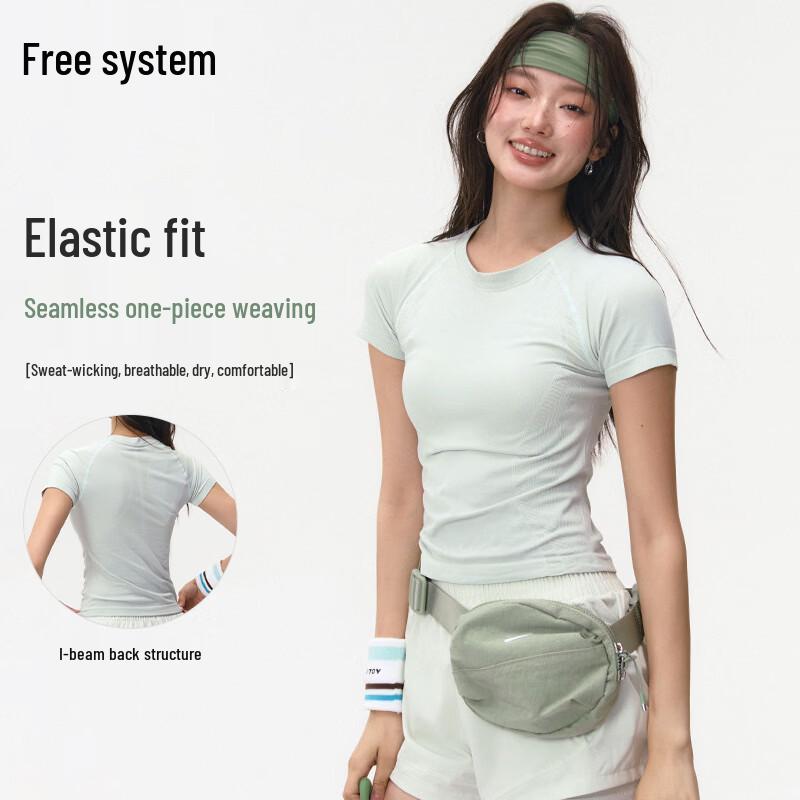 Women s Quick-Dry Seamless Fitness Tee L