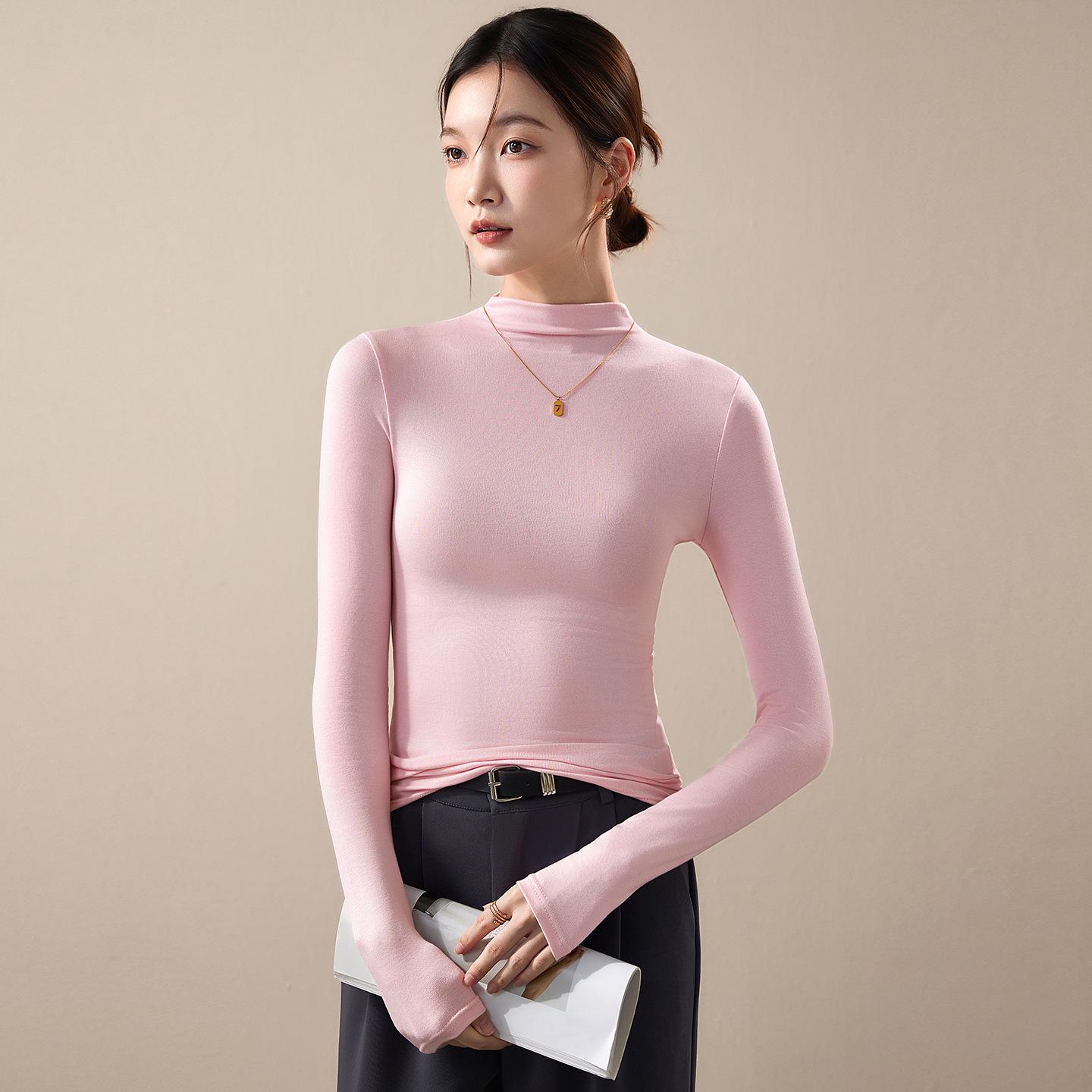 

Women s Slimming Black High-Neck Long Sleeve Base Layer for Early Autumn 2025 Small [80-95 lbs]