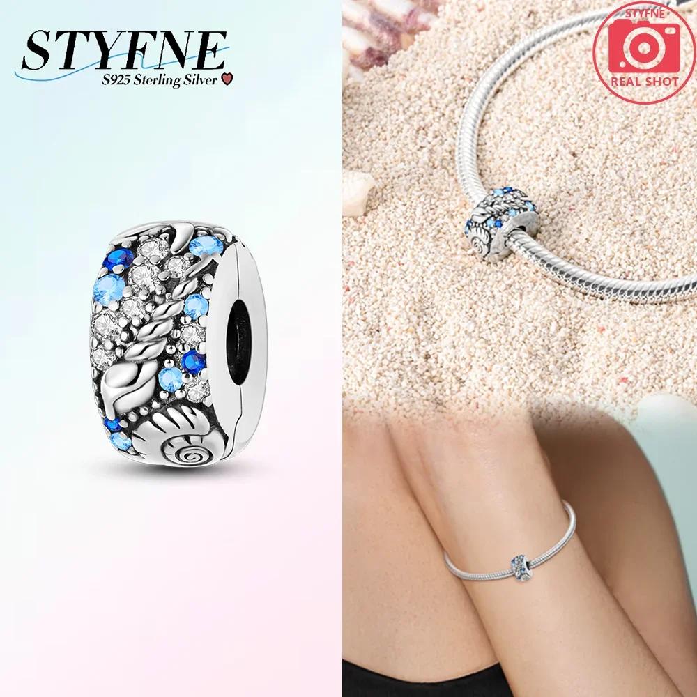 Exquisite Colorful Zircon Starfish Conch Coconut Tree Clip Charm Spacer Copper Charms Bead Fit Diy Fine Jewelry Gifts Making