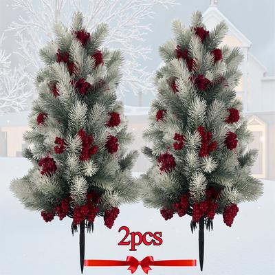 Extra Large Artificial Cedar W/ Red Berries. Indoor/Outdoor. Holiday & Year-Round Decor.