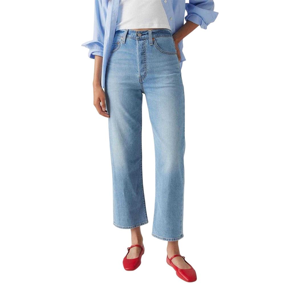 Levis Damen Ripped Straight Jeans Knöchellang