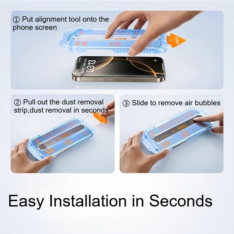 SmartDevil 1/2 Stück Staubfreie Gehärtete Glasfolie für iPhone 16 Pro Max 15 Pro 16e 14 13 HD Klarer Displayschutz Anti-Fingerabdruck 1