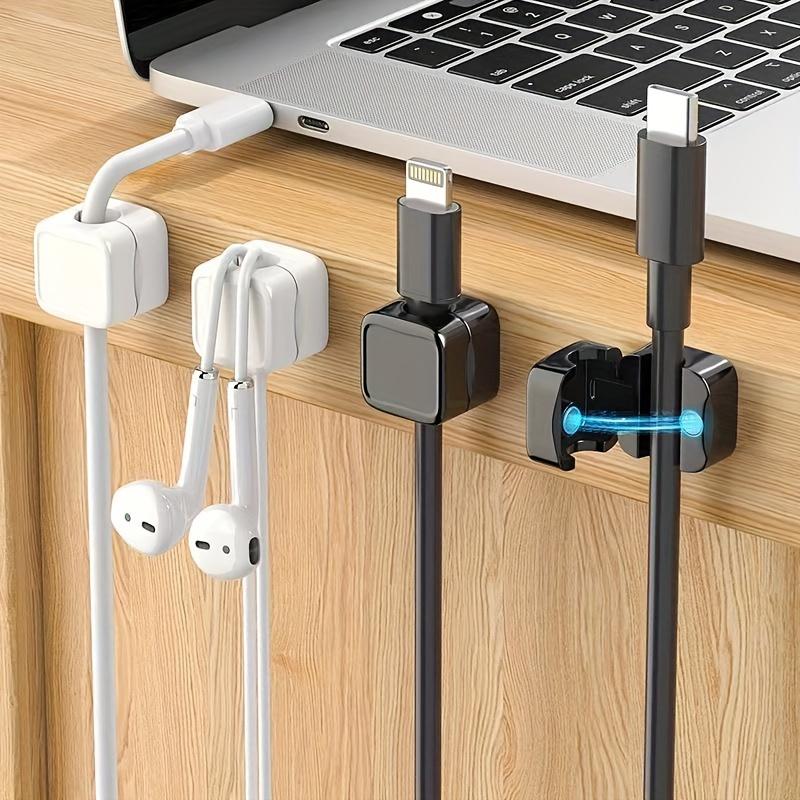 10pcs Magnetic Cable Organizer Set – Punch-Free Desktop/Car Cord Clips, High-Aesthetic Wire Management for Electronics