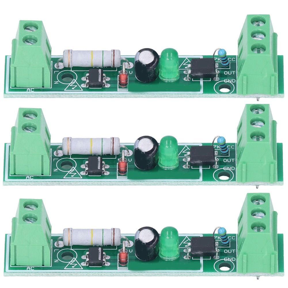 3 stk AC 220V Opto-isolatorkort 1-kanals Optokobler Isolasjonsmodul Industriell Kontroll