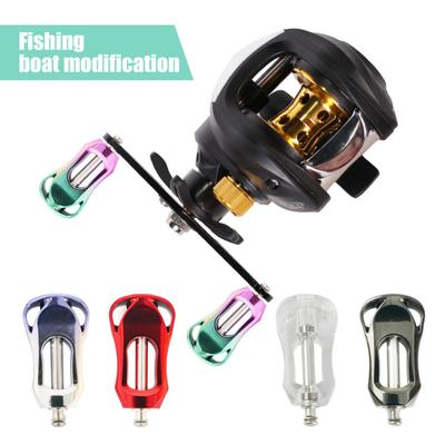 Maçaneta de manivela de carretel de pesca leve mini resistente metal duplo rolamento giratório baitcasting manopla de manivela substituição acessórios de pesca