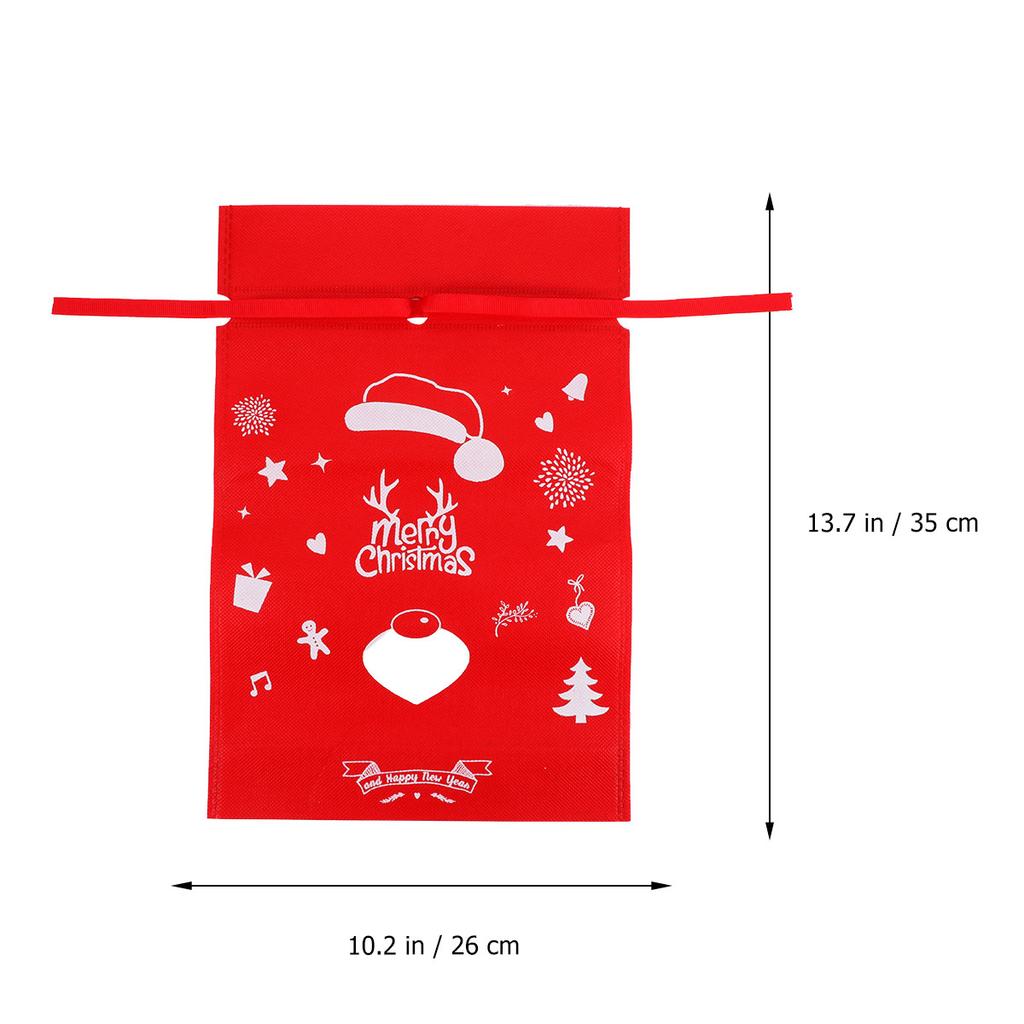 10 Pcs Drawstring Gift Bag Christmas Decor Candy for Party Jewelry Bags Presents