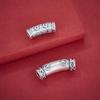 Sterling Silver Fu Character Ruyi Tube Spacer Beads for DIY Bracelets
