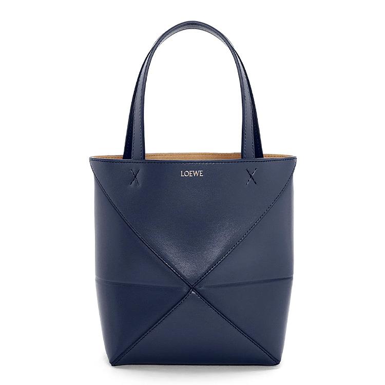 

Loewe Fold Embossed Logo Puzzle Folded Glossy Calfskin Tote Bag Shopping Handbag Mini Women tote Deep-Blue A657V25X01-4467 Basic Set (Bag+Dust Bag)