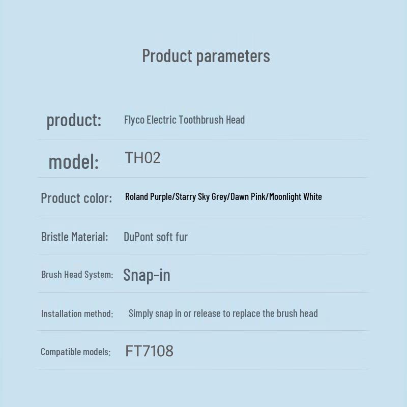 FLYCO Electric Toothbrush Soft Brush Head TH02