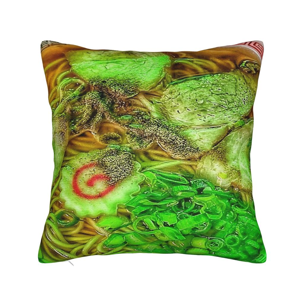 Spicy Shrimp Combination Noodles Pillowcases  Kawaii Pillow Case For Living Room Chair Soft Pillow Cover