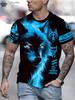 Men's T-Shirts Short Sleeve Beasts Graphic 3D Animal Printed Street Style Man Tops Oversized T-Shirt Casual O-Neck Harajuku Tee