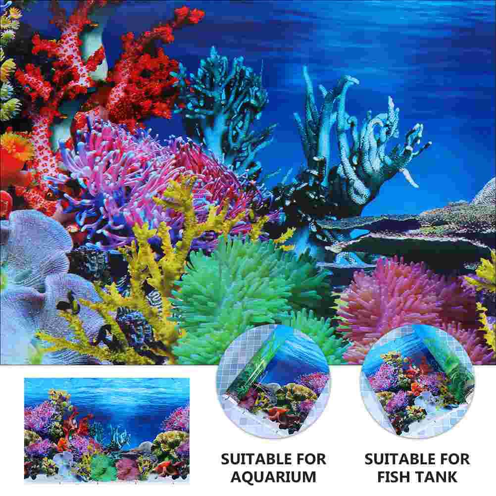 3D Landscape Double Sided Fish Tank Background Poster Aquarium Thick Film Decor Underwater Wallpaper Backdrop Thickened Printed