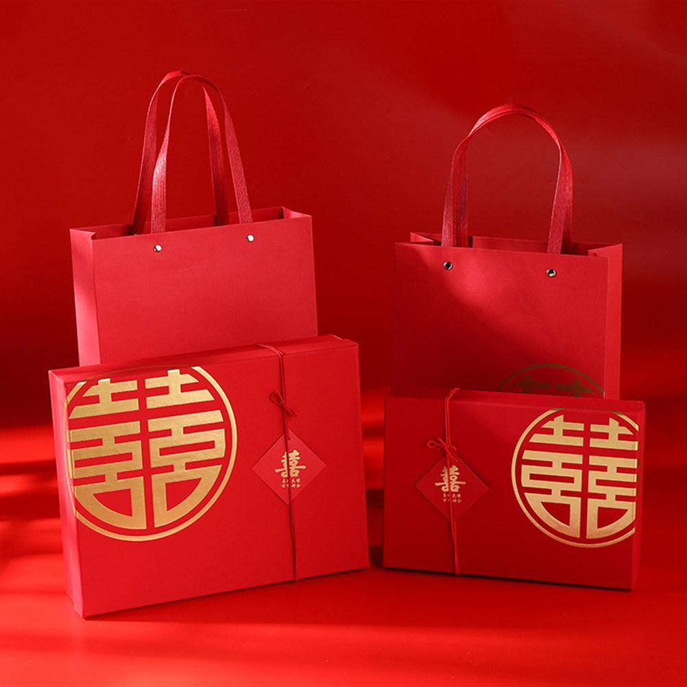 2Pcs Chinese Wedding Gift Boxes Chic Exquisite Paper Box Large Size Candy Flower Packaging Party Gift Supplies