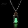 Ghost Necklace in Bottle Necklace, Glow The Dark Halloween Cute Witchy Aesthetic Charm Jewelry, Adopt A Ghost/Cat/Dog Pendant for Men Women