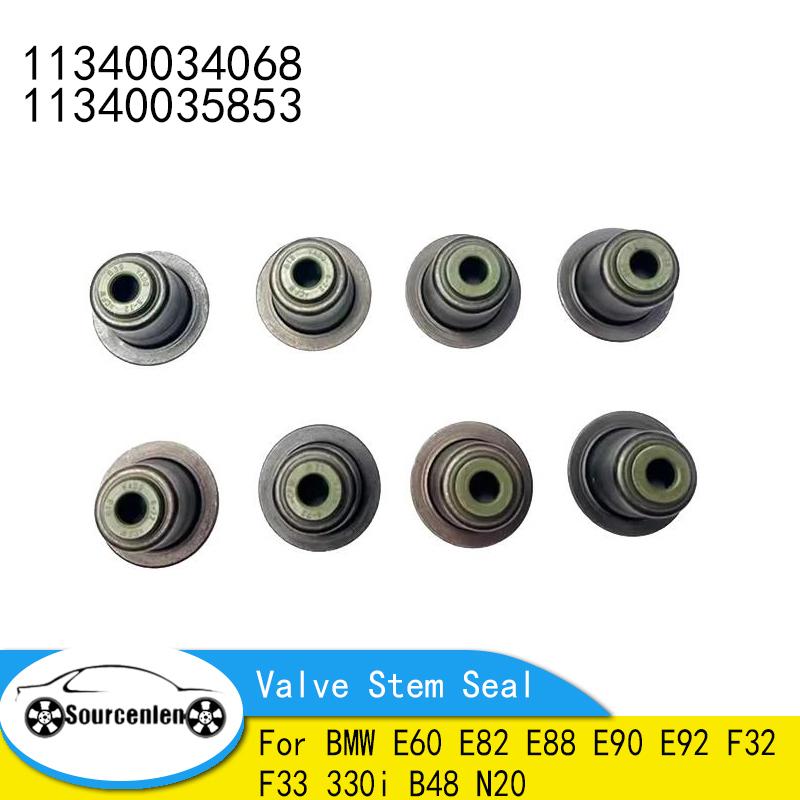 

Сальник клапана впускного/выпускного стержня двигателя для BMW E60 E82 E88 E90 E92 F32 F33 330i B48 N20 Автоаксессуары 11340034068 11340035853 8PCS Exhaust