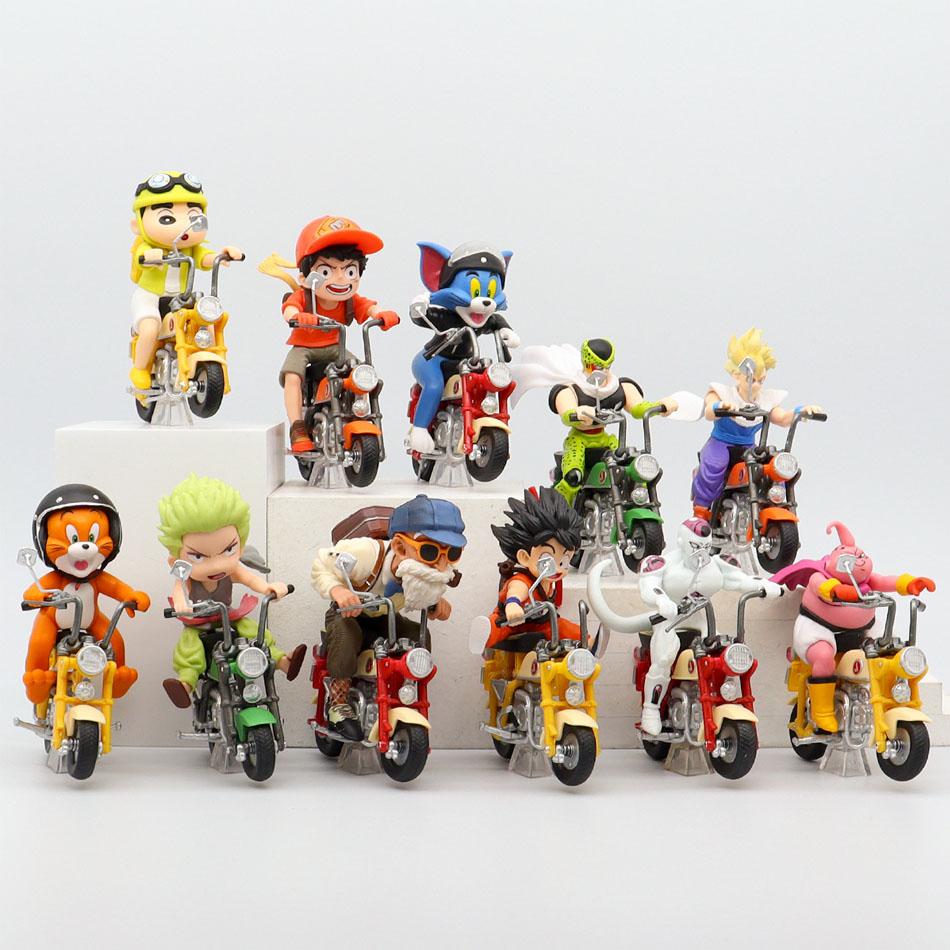 13cm Dragon Ball Z Anime Figur Son Goku Herr der Schildkröten Lokomotiven PVC Action Kame Sennin Motorrad Spielzeug für Kinder Sammler