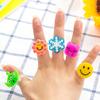 5 PCS Cartoon Finger Ring Toy, LED Flashing Light Toy for Kids Birthday Party Favors,animal and Frui