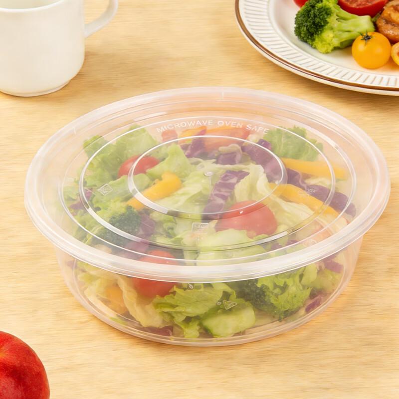 Jiwanggu 2000ml Disposable Food Containers with Clear Flat Lids (90 Sets)