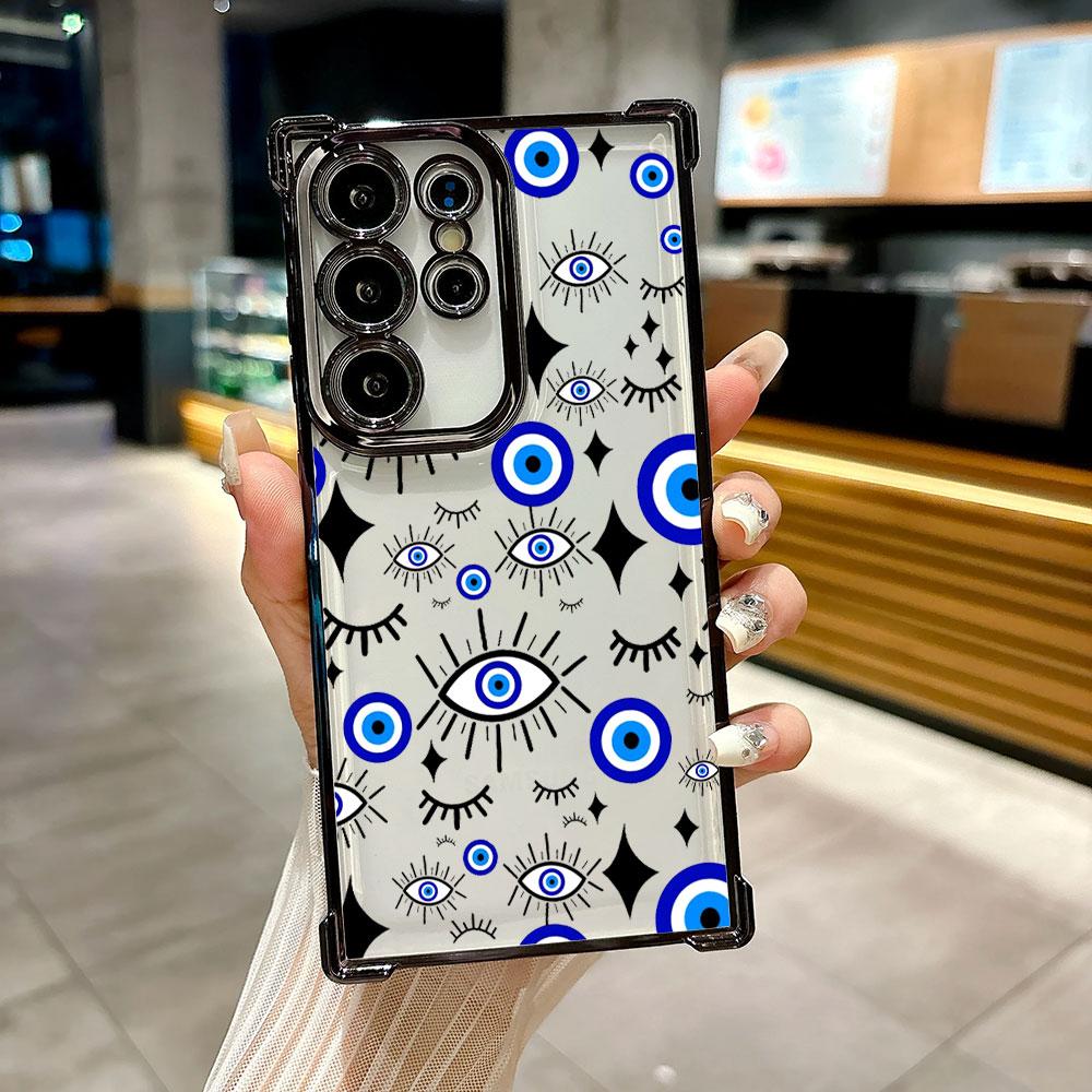 The Evil Eye Blue Eyes Coque For Galaxy S26 Ultra Phone Case For Samsung S26 S25 S24 S23 S21 Ultra S20 FE S25 Plus 5G Soft Cover