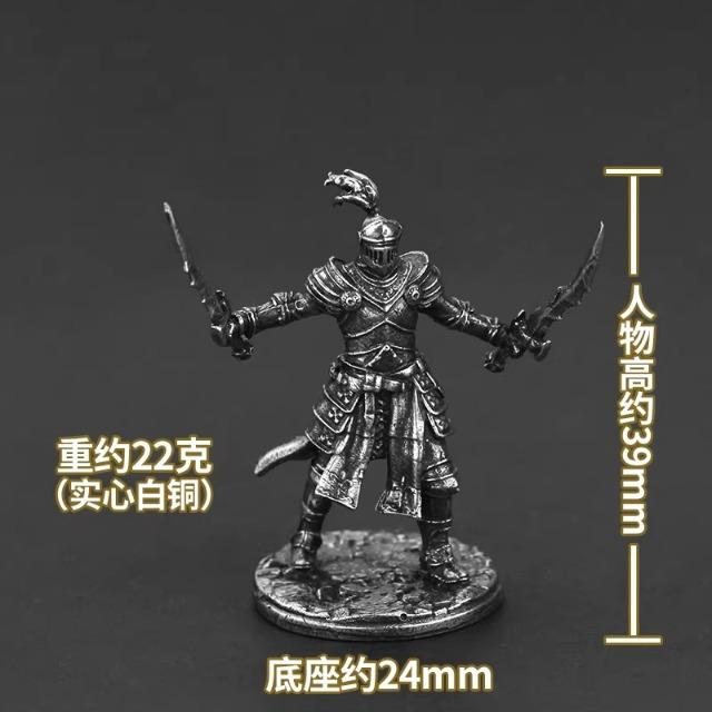 

Vintage Copper King Arthur Knight Miniature Medieval Warrior Figure Tabletop Game Piece Car Decor Collectible Gift for Men