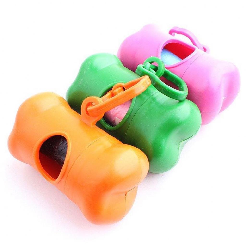 Pet Dog Bone Shape Garbage Waste Clean-up Bag Dispenser Box Carrier Holder Case