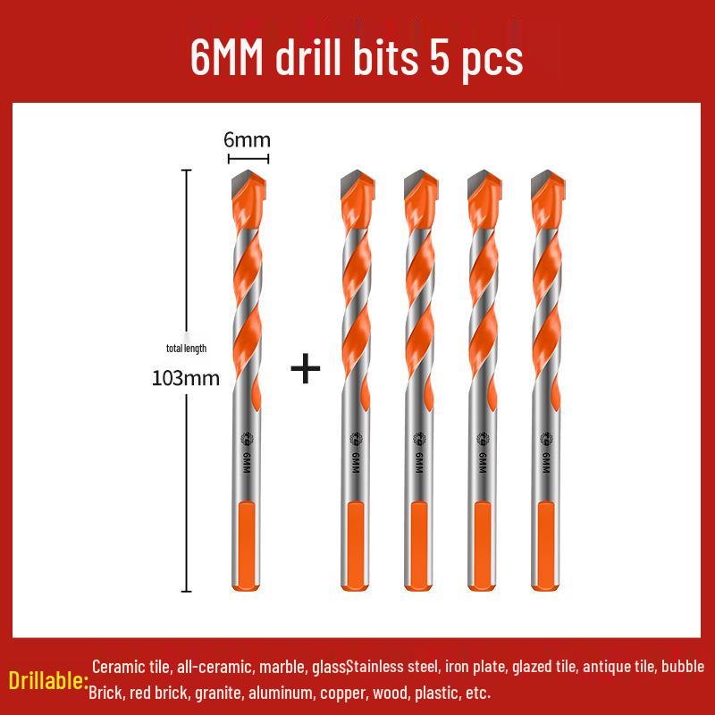 Tiangong Alloy Triangle Drill Bit for Concrete, Tile, Glass, & Cement - 6-12mm