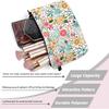 White Flower Floral Makeup Cosmetic Bag Blue Aesthetic Pouch Organizer Small Compact Cute Travel Mini Portable Beauty Toiletry Make Up Brush Storage