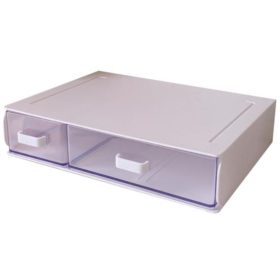 

Настольный ящик для хранения, дизайн ящика, прозрачная коробка, несущая нагрузку, настольный ящик для хранения, органайзер для спальни 2 Grid белый