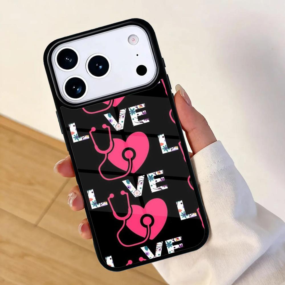 Funny I Love Nursing Mobile Phone Case for IPhone 17 AIR 16pro Max 15 14 13 12 11 Bumper Cover