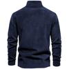 Fashion Mens Casual Pullover Jacquard Sweatshirt Polar Fleece Stand Collar Hoodie Warm Winter Knit Top Men Clothing