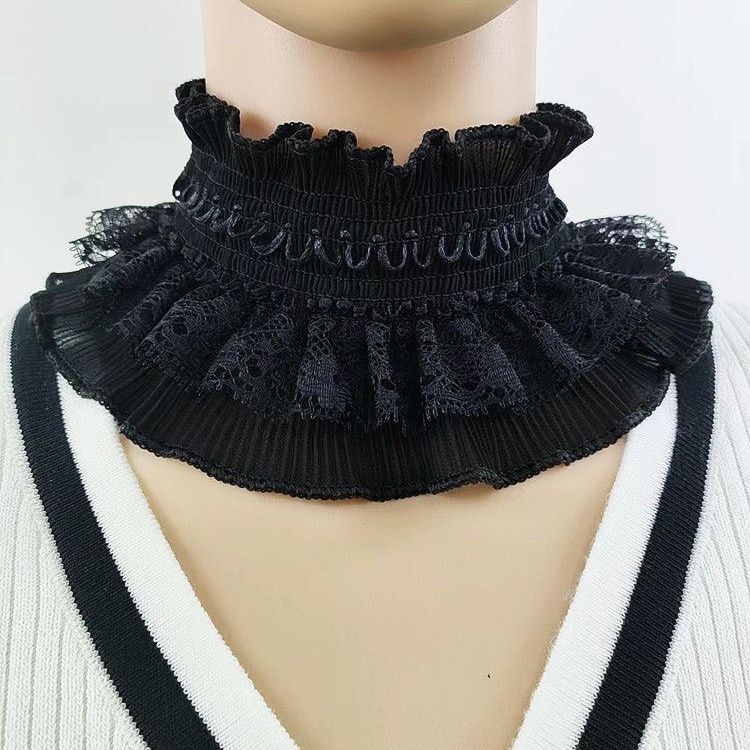 

Высокоэластичный кружевной воротник irt Декоративный свитшот с накладным воротником Юбка Грелка для шеи Воротник-стойка Ложный воротник-рубашка