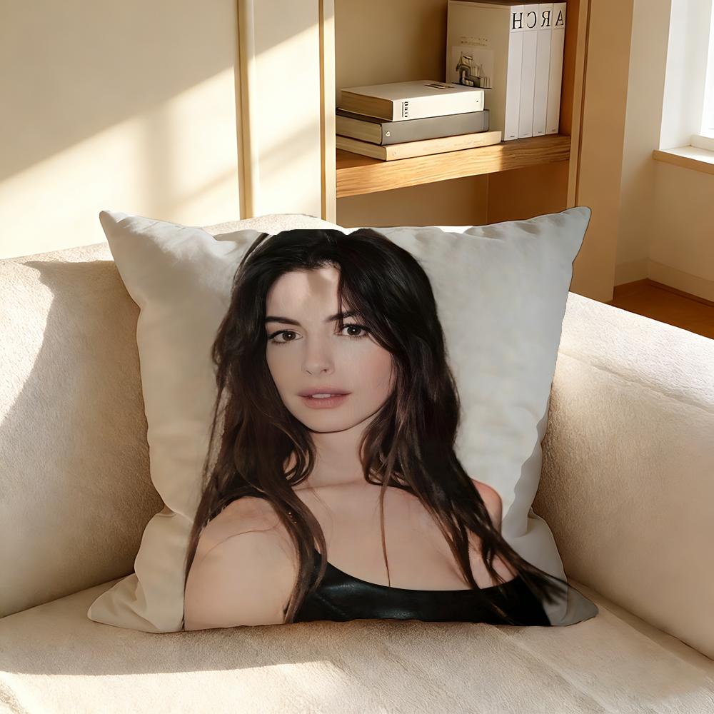 Cushion Cover Cushion Cover, Soft Washable Linen Pillowcase, Multi-Scene For Sofa, Bedroom And Office. S-Anne Hathaway