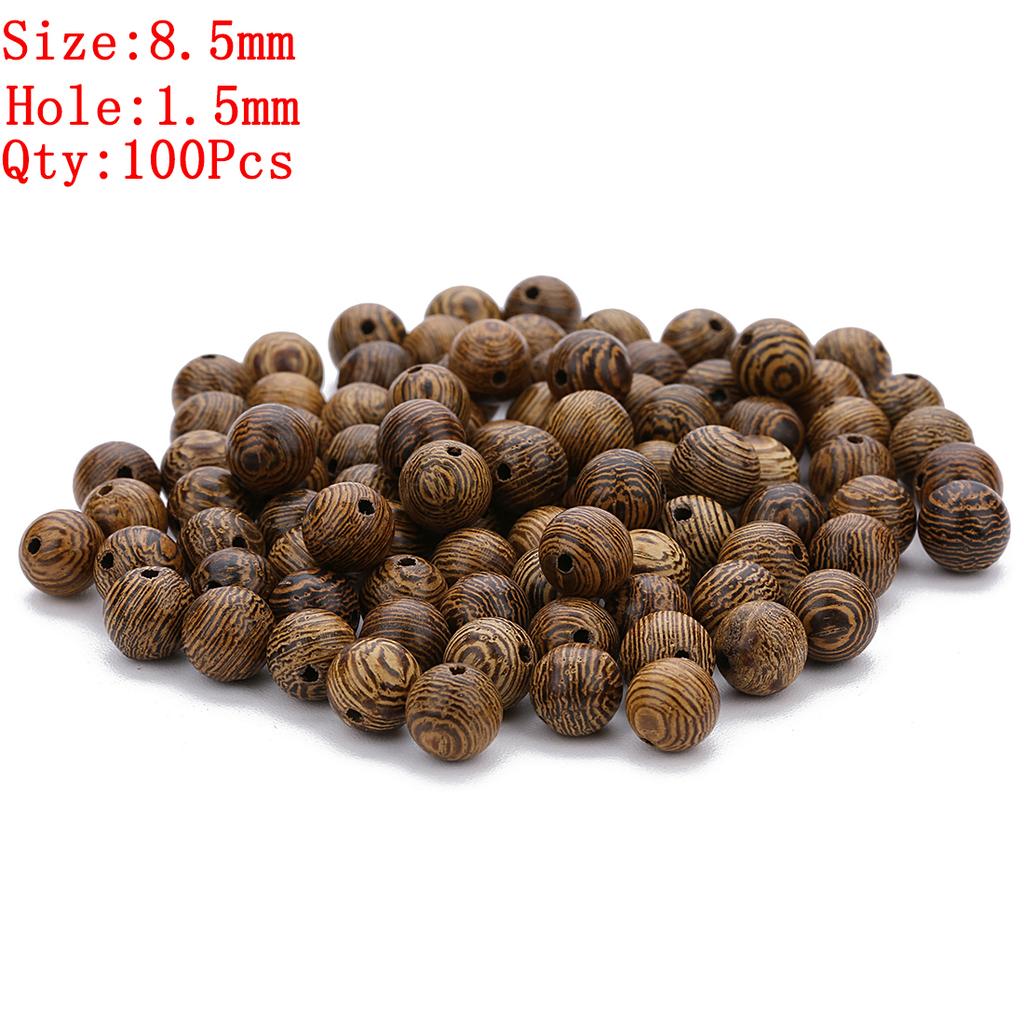 Natural Round Wood Beads Oval Loose Spacer Rosary Bead Large Hole Jewelry Bracelets Diy Unsex Charm Wholesale Supplies