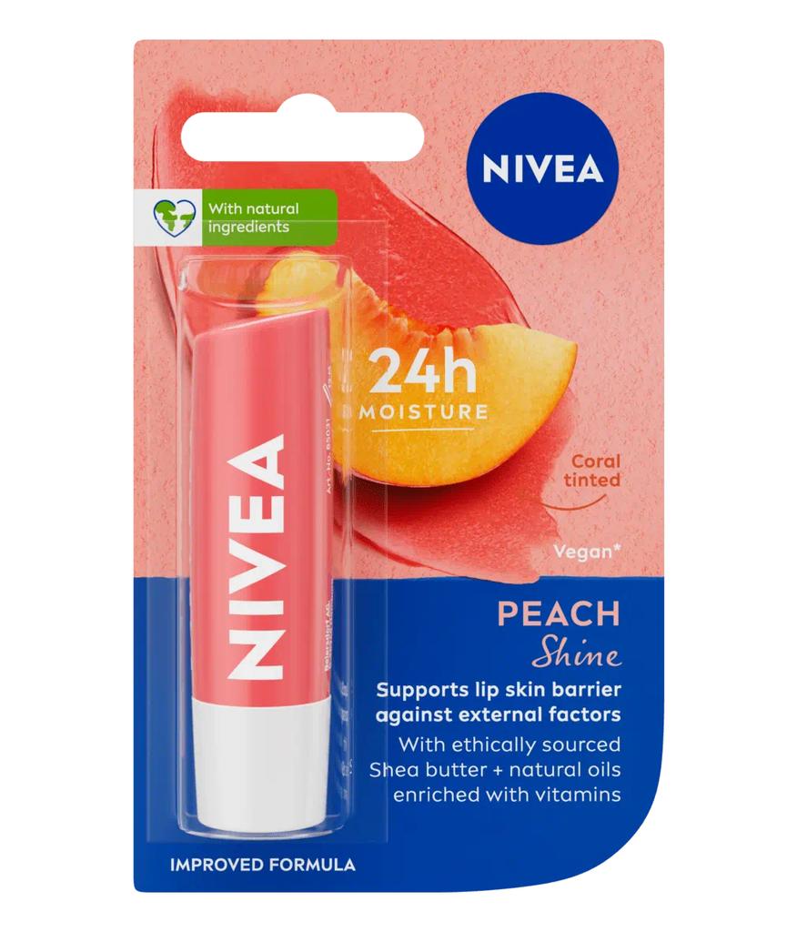 Nivea Fruity Shine Lip Balm, 4.8g (Peach)