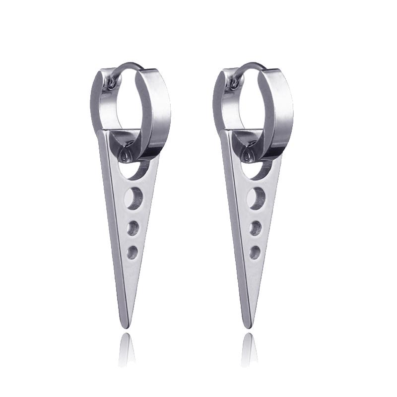 1Pair Punk Gothic Stainless Steel Stud Earring Creative Blade Pendant Punk Rock Razor Blade Earrings Gothic Hip-hop Ear Jewelry