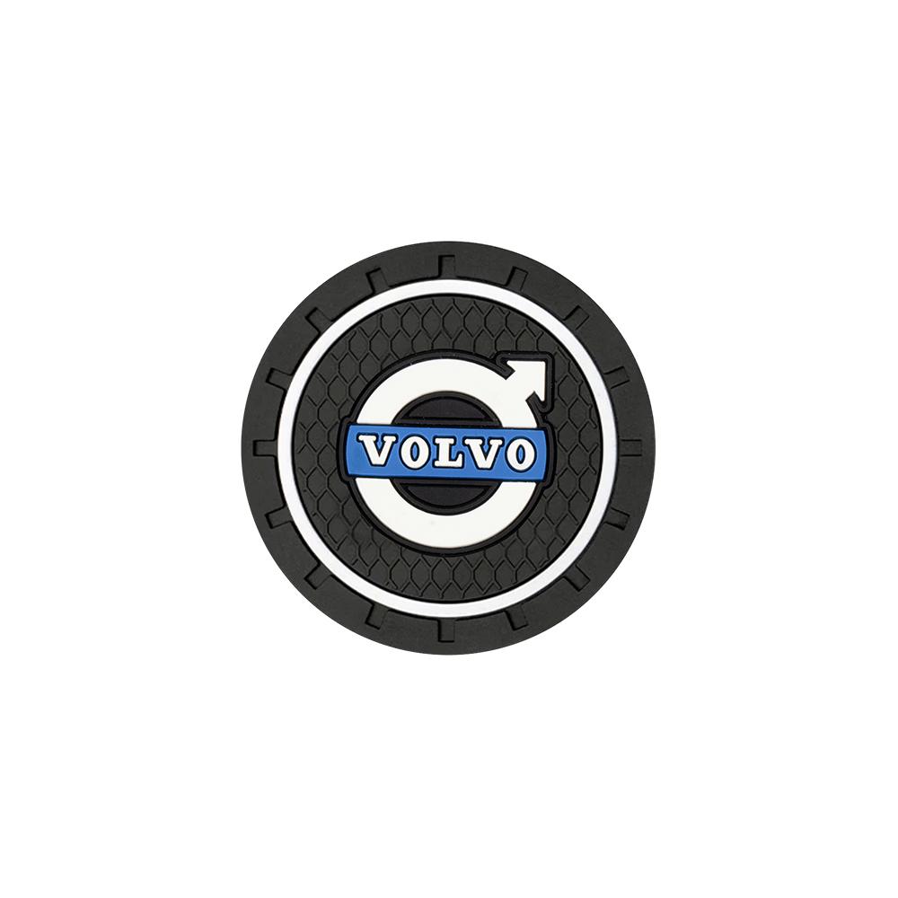 1/2pcs Silicone Car Coaster Water Cup Holder Anti-Slip Mat Car Badge Decor For Volvo Rdesign Xc90 Xc60 S40 S60 S80 V40 V50 V60
