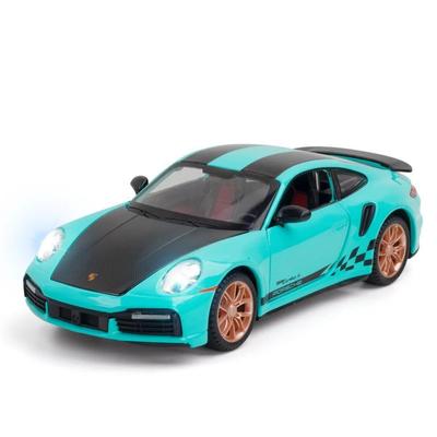 Modellino Auto Giocattolo in Lega 911 Turbo S 1/24 con Suono e Luce Funzione Pull-Back Modello di Veicolo di Simulazione Collezione Regalo per Amico