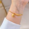 Smiley Face Letter Round Bead Temperament Lucky Minimalist Chain Bracelet Female Retro Girlfriend