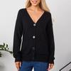 Suéter tipo cárdigan informal de color liso para mujer con bolsillos para abrigo de mujer