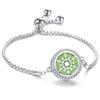 Crystal Rhinestone Aromatherapy Tree of Life Bracelet - Adjustable Titanium Steel with Essential Oil Compartment.
