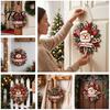 Rustic Xmas Wall Plaque Christmas Wooden Hanging Sign, Decorative with Hemp Rope, 2D Gift for Friends Flat Tree Pendant Holiday Home Door Fireplace