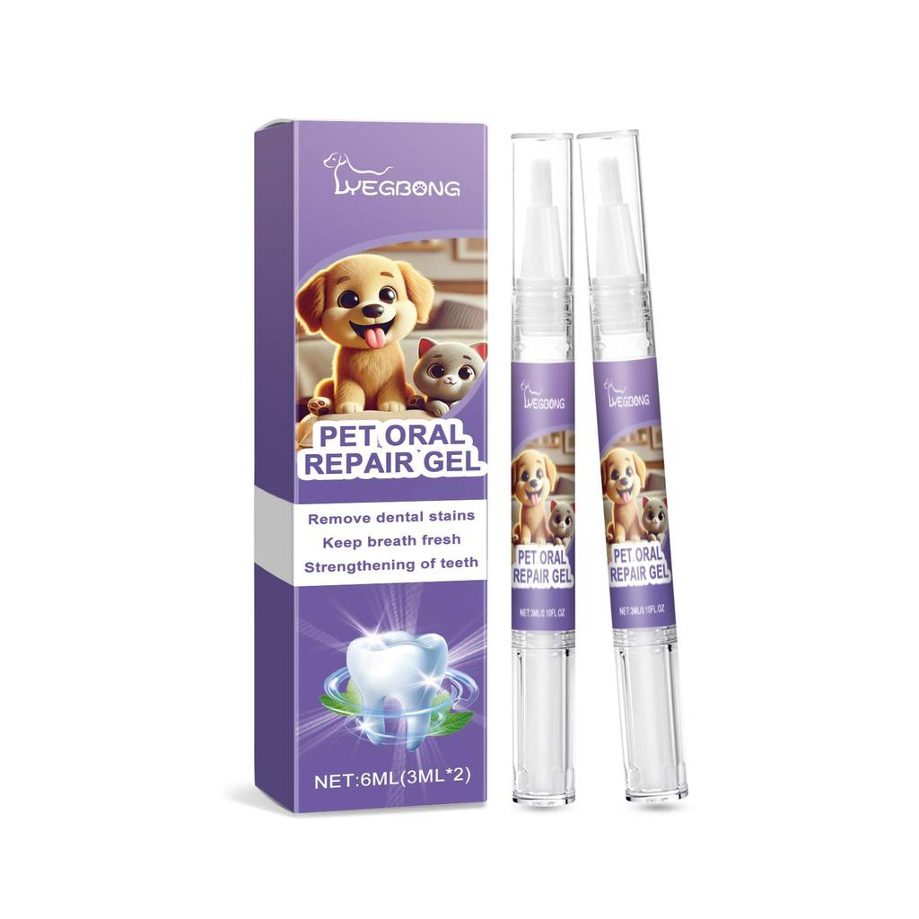 Yegbong Pet Oral Repair Gel, cleans the oral cavity of cats and dogs, freshens breath, promotes pet oral, teeth, and gum health, 6ml
