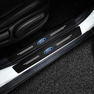 Car Sticker Car Door Sill Protector Sticker Carbon Fiber Threshold Strip For Ford Ecosport Edge Figo Flex Focus Fusion Fiesta Ac