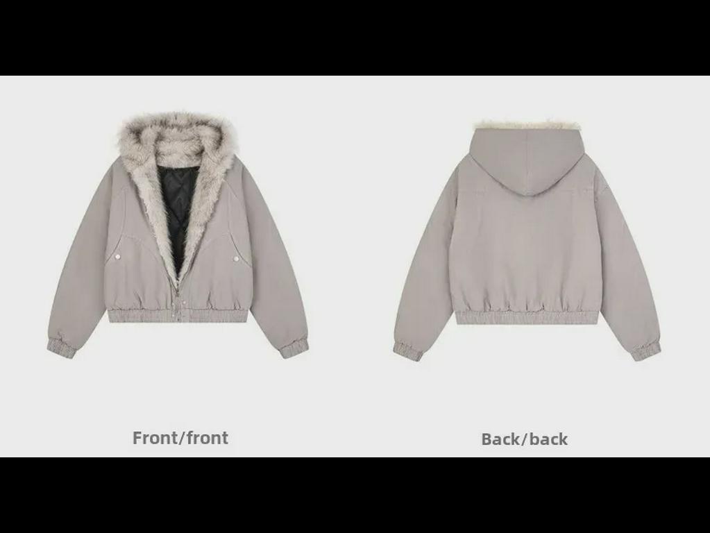 Men's American Fur Collar Plus Velvet Mountain Workwear Jacket