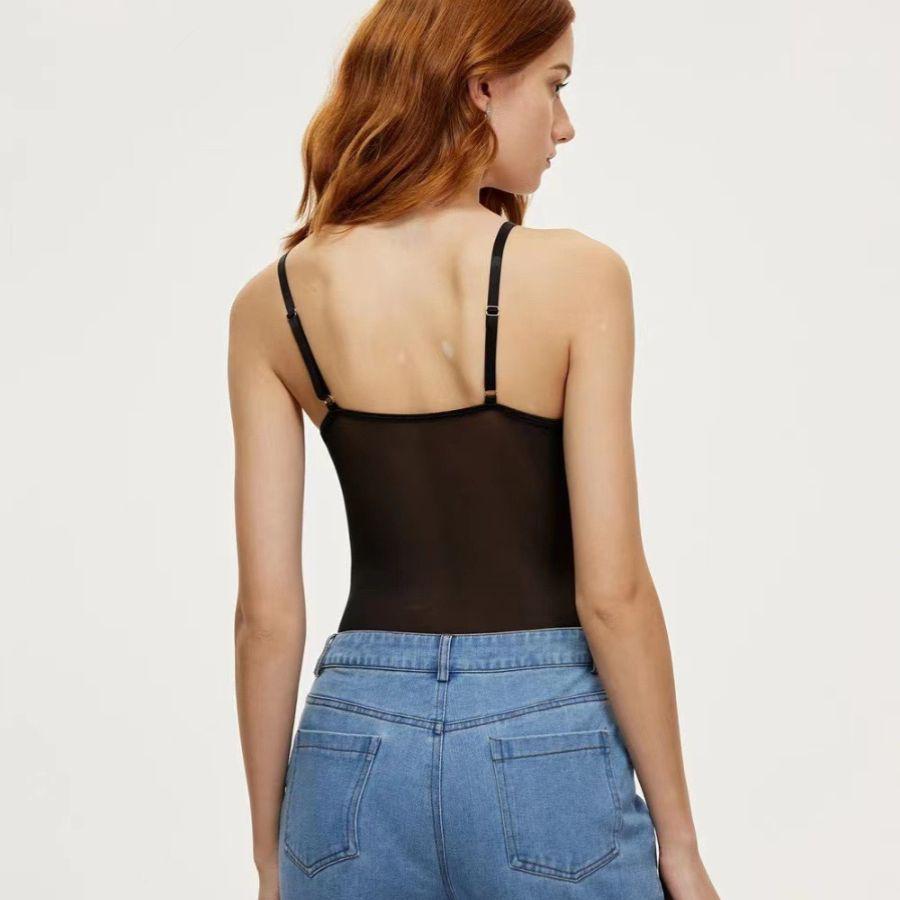 Women's Lace Sling Vest with Chest Pads - Fashionable Sexy Cross-Border Style for Southeast Asia, Europe, and America.