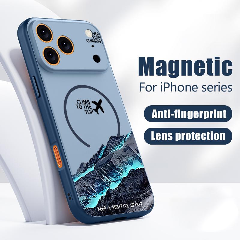 Magnetic For Magsafe Case For iPhone 17 Pro Max Airplane Landscape Pattern Skin Feeling Cover For iPhone 16 15 14 13 Pro Max